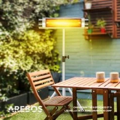 AREBOS Radiateur Infrarouge | Chauffage Radiant Terrasse | Protection IP34 |réglable En Hauteur | Tube Carbone | Murale | 2500W | Inclination 90°| Pied Télescopique | Intérieur Et Extérieur | Argenté - Argent 10 AREBOS Radiateur Infrarouge | Chauffage Radiant Terrasse | Protection IP34 |réglable En Hauteur | Tube Carbone | Murale | 2500W | Inclination 90°| Pied Télescopique | Intérieur Et Extérieur | Argenté - Argent -Chauffage d'extérieur Soldes 10094377 4