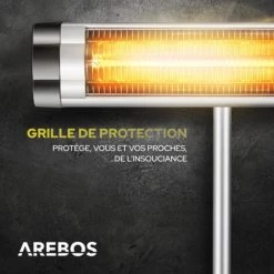 AREBOS Radiateur Infrarouge | Chauffage Radiant Terrasse | Protection IP34 |réglable En Hauteur | Tube Carbone | Murale | 2500W | Inclination 90°| Pied Télescopique | Intérieur Et Extérieur | Argenté - Argent 11 AREBOS Radiateur Infrarouge | Chauffage Radiant Terrasse | Protection IP34 |réglable En Hauteur | Tube Carbone | Murale | 2500W | Inclination 90°| Pied Télescopique | Intérieur Et Extérieur | Argenté - Argent -Chauffage d'extérieur Soldes 10094377 5