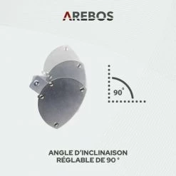 AREBOS Chauffage Radiant Infrarouge | Radiateur électrique | 2500 W | Télécommande | Support Transversal | Réglable En Hauteur | Protection IP34 | 3 Niveaux | Fixation Murale | Intérieur Et Extérieur - Argent -Chauffage d'extérieur Soldes 10094378 5