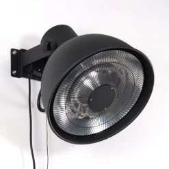 ALICE'S GARDEN Parasol Chauffant électrique 2000W Mural - Lapland - Chauffage D’extérieur Type Halogène. 3 Niveaux De Chauffe (800W / 1200W / 2000W). Kit De Fixation Inclus - Noir