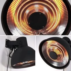 ALICE'S GARDEN Parasol Chauffant électrique 2000W Mural - Lapland - Chauffage D’extérieur Type Halogène. 3 Niveaux De Chauffe (800W / 1200W / 2000W). Kit De Fixation Inclus - Noir 10 ALICE'S GARDEN Parasol Chauffant électrique 2000W Mural - Lapland - Chauffage D’extérieur Type Halogène. 3 Niveaux De Chauffe (800W / 1200W / 2000W). Kit De Fixation Inclus - Noir -Chauffage d'extérieur Soldes 10659231 4