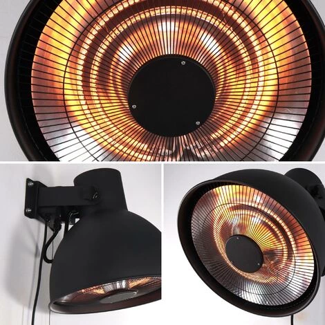 ALICE'S GARDEN Parasol Chauffant électrique 2000W Mural - Lapland - Chauffage D’extérieur Type Halogène. 3 Niveaux De Chauffe (800W / 1200W / 2000W). Kit De Fixation Inclus - Noir 6 ALICE'S GARDEN Parasol Chauffant électrique 2000W Mural - Lapland - Chauffage D’extérieur Type Halogène. 3 Niveaux De Chauffe (800W / 1200W / 2000W). Kit De Fixation Inclus - Noir – Image 4