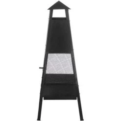 BELIANI Cheminée De Jardin En Acier Noir - Noir