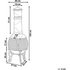 BELIANI Cheminée De Jardin En Acier - Laiton -Chauffage d'extérieur Soldes 11771738 3