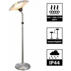 GREADEN - Parasol Chauffant Infrarouge ERIS à Tête Inclinable/Orientable (Chaleur Ciblée) - Chauffage électrique De Terrasse à Halogène 2100W, Extérieur IP44, Réglable - Radiateur Jardin/Patio/Terrasse/Intérieur - GR2RT6