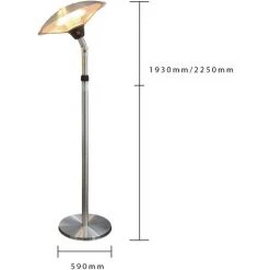 GREADEN - Parasol Chauffant Infrarouge ERIS à Tête Inclinable/Orientable (Chaleur Ciblée) - Chauffage électrique De Terrasse à Halogène 2100W, Extérieur IP44, Réglable - Radiateur Jardin/Patio/Terrasse/Intérieur - GR2RT6 -Chauffage d'extérieur Soldes 12178771 3