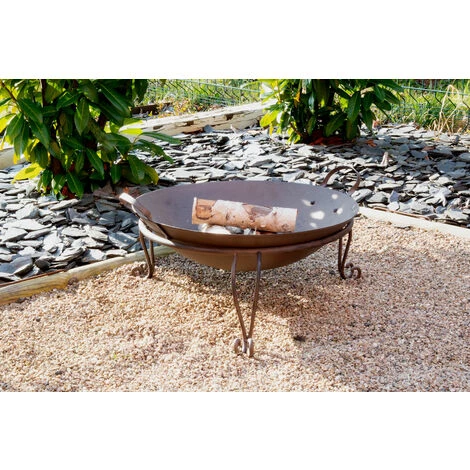 AUBRY GASPARD Brasero En Métal Rouillé Marron - Marron 4 AUBRY GASPARD Brasero En Métal Rouillé Marron - Marron – Image 2