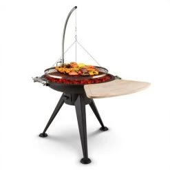 Blumfeldt Delion Grill Pivotant Potence Pieds Hauts Câble Acier Ø80cm