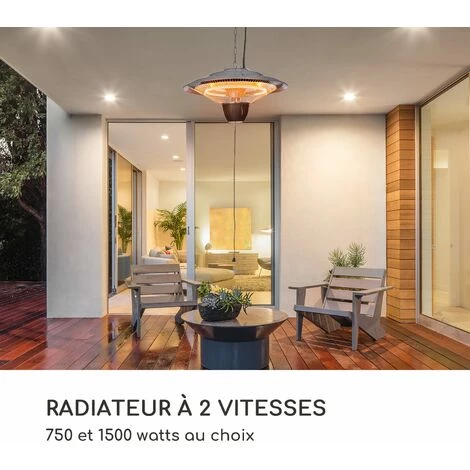 Blumfeldt Tête Chauffante Radiateur De Plafond Infrarouge Tube Chauffant Halogène 2 Niveaux 750/1500 W 4 Blumfeldt Tête Chauffante Radiateur De Plafond Infrarouge Tube Chauffant Halogène 2 Niveaux 750/1500 W – Image 2