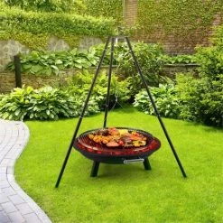 Blumfeldt Arco Trino Grill Pivotant Brasero BBQ Trépied Acier -Chauffage d'extérieur Soldes 12990561 3