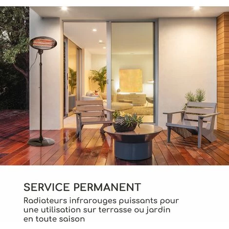 Blumfeldt Hot Roddy Radiateur Infrarouge De Terrasse IP34 650/1300/2000W Noir 5 Blumfeldt Hot Roddy Radiateur Infrarouge De Terrasse IP34 650/1300/2000W Noir – Image 3