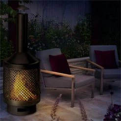 Blumfeldt Essos Poêle à Bois Jardin Terrasse Foyer Ø 45 Cm Grillage Tôle Acier - -Chauffage d'extérieur Soldes 12991135 3