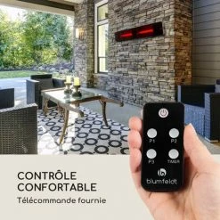 Blumfeldt Phantom Plus Radiateur Aluminium 800/1200/2400 W Télécommande Gris -Chauffage d'extérieur Soldes 12991428 2