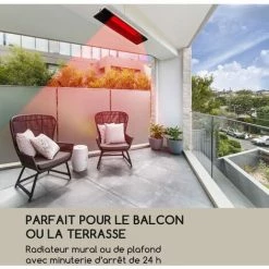 Blumfeldt Phantom Radiateur Aluminium 900/1800 W Télécommande Gris -Chauffage d'extérieur Soldes 12991430 2