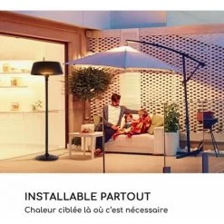 Blumfeldt Venice Heat Radiateur Infrarouge Sur Pied 1000/2000W Carbone IP34