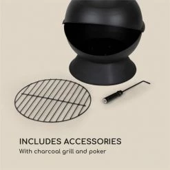 Blumfeldt Knight On Fire Poêle à Bois De Jardin Design Cheminée - Inox Noir -Chauffage d'extérieur Soldes 12991511 4