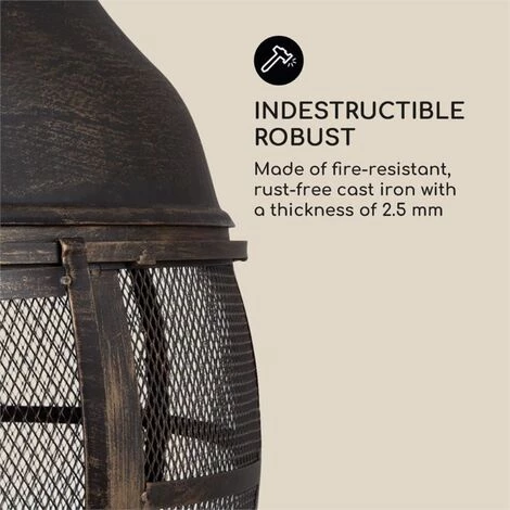 Blumfeldt Titus Poêle De Jardin Style Cheminée 360° FireView Fonte Inoxydable - 5 Blumfeldt Titus Poêle De Jardin Style Cheminée 360° FireView Fonte Inoxydable - – Image 3