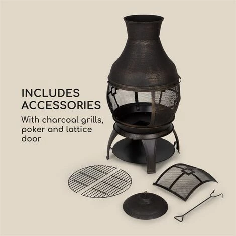 Blumfeldt Titus Poêle De Jardin Style Cheminée 360° FireView Fonte Inoxydable - 6 Blumfeldt Titus Poêle De Jardin Style Cheminée 360° FireView Fonte Inoxydable - – Image 4