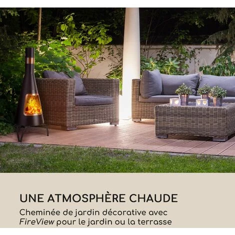 Blumfeldt Volantis Cupric Poêle De Jardin Style Cheminée - Inox Noir 3 Blumfeldt Volantis Cupric Poêle De Jardin Style Cheminée - Inox Noir