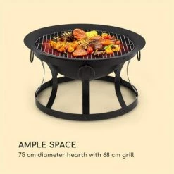 Blumfeldt Pentos Braséro De Jardin Ø73 Cm Pare étincelles Ø 60cm Grille Fonte - 10 Blumfeldt Pentos Braséro De Jardin Ø73 Cm Pare étincelles Ø 60cm Grille Fonte - -Chauffage d'extérieur Soldes 12991703 4