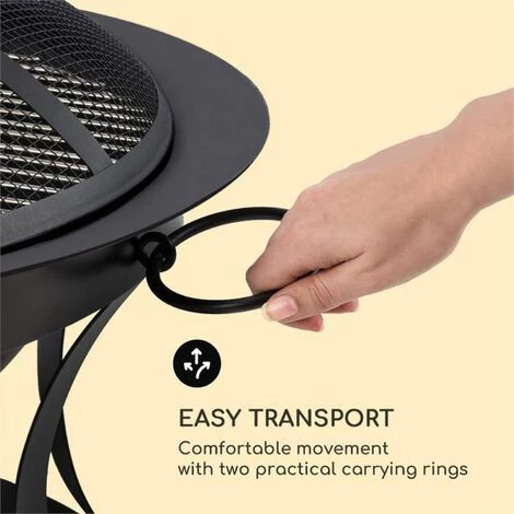 Blumfeldt Pentos Braséro De Jardin Ø73 Cm Pare étincelles Ø 60cm Grille Fonte - 7 Blumfeldt Pentos Braséro De Jardin Ø73 Cm Pare étincelles Ø 60cm Grille Fonte - – Image 5