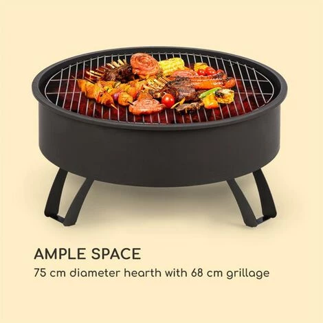 Blumfeldt Oreos Braséro De Jardin Ø75 Cm Pare étincelles Ø 68cm Grille Acier 6 Blumfeldt Oreos Braséro De Jardin Ø75 Cm Pare étincelles Ø 68cm Grille Acier – Image 4