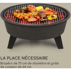 Blumfeldt Nolana Braséro De Jardin Ø73 Cm Pare-étincelles Grille Acier Ø64 Cm 10 Blumfeldt Nolana Braséro De Jardin Ø73 Cm Pare-étincelles Grille Acier Ø64 Cm -Chauffage d'extérieur Soldes 12991708 4