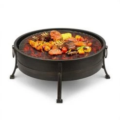Blumfeldt Catania Brasero 2-en-1 Ø 80cm Pare-étincelles Barbecue Ø 70cm Acier -Chauffage d'extérieur Soldes 12992474 4