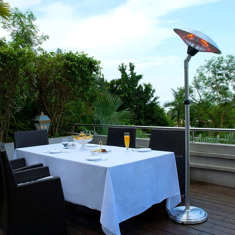 INTEROUGEHOME Chauffage D'exterieur Parasol Chauffant Electrique Sur Pied Hauteur Reglable Max 205cm Et Tete Inclinable - 2100W 6 INTEROUGEHOME Chauffage D'exterieur Parasol Chauffant Electrique Sur Pied Hauteur Reglable Max 205cm Et Tete Inclinable - 2100W – Image 4