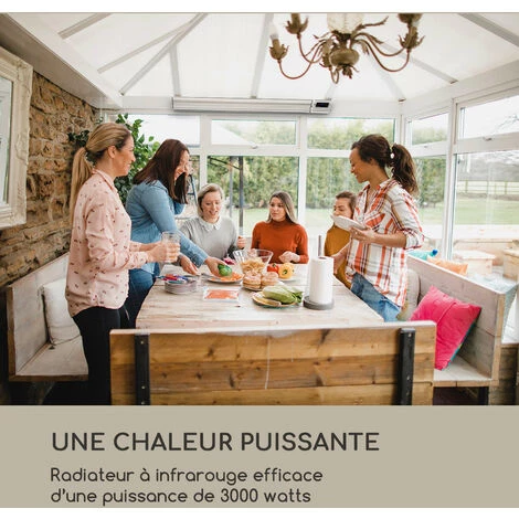 Blumfeldt Chauffage Par Infrarouge Cosmic Beam Plus XXL 3000 W IP 44 Télécommande 4 Blumfeldt Chauffage Par Infrarouge Cosmic Beam Plus XXL 3000 W IP 44 Télécommande – Image 2