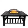 TODECO Foyer De Chauffage 3 En 1, BBQ Brasero, 81 X 81 X 45 Cm, Noir, Matériau: Acier - Noir -Chauffage d'extérieur Soldes 15585301 1
