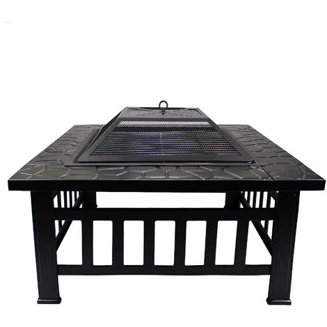 TODECO Foyer De Chauffage 3 En 1, BBQ Brasero, 81 X 81 X 45 Cm, Noir, Matériau: Acier - Noir 4 TODECO Foyer De Chauffage 3 En 1, BBQ Brasero, 81 X 81 X 45 Cm, Noir, Matériau: Acier - Noir – Image 2