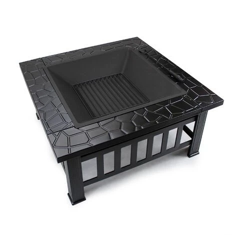 TODECO Foyer De Chauffage 3 En 1, BBQ Brasero, 81 X 81 X 45 Cm, Noir, Matériau: Acier - Noir 5 TODECO Foyer De Chauffage 3 En 1, BBQ Brasero, 81 X 81 X 45 Cm, Noir, Matériau: Acier - Noir – Image 3