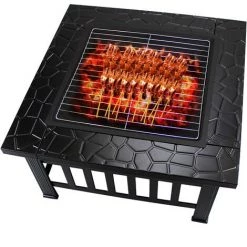 TODECO Foyer De Chauffage 3 En 1, BBQ Brasero, 81 X 81 X 45 Cm, Noir, Matériau: Acier - Noir 11 TODECO Foyer De Chauffage 3 En 1, BBQ Brasero, 81 X 81 X 45 Cm, Noir, Matériau: Acier - Noir -Chauffage d'extérieur Soldes 15585301 5