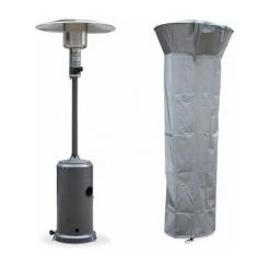 ALICE'S GARDEN Chauffage D'extérieur Gaz 12.5kW - Finland - Parasol Chauffant Gris Réglable. Porte En Façade. Roulettes Et Housse - Gris