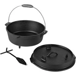 MUCOLA BBQ 5.7 Litres Chaudière à Feu Hollandaise En Fonte Grillage Gril De Camping BBQ -Chauffage d'extérieur Soldes 16435057 2