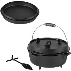 MUCOLA BBQ 5.7 Litres Chaudière à Feu Hollandaise En Fonte Grillage Gril De Camping BBQ -Chauffage d'extérieur Soldes 16435057 4