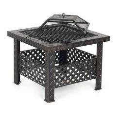 IKAYAA Brasero De Jardin En Metal, Avec Couvercle De Foyer Et Poker + Barbecue Grill 8 IKAYAA Brasero De Jardin En Metal, Avec Couvercle De Foyer Et Poker + Barbecue Grill -Chauffage d'extérieur Soldes 16809775 2