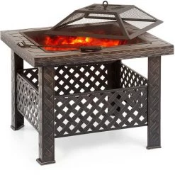 IKAYAA Brasero De Jardin En Metal, Avec Couvercle De Foyer Et Poker + Barbecue Grill 10 IKAYAA Brasero De Jardin En Metal, Avec Couvercle De Foyer Et Poker + Barbecue Grill -Chauffage d'extérieur Soldes 16809775 4
