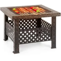 IKAYAA Brasero De Jardin En Metal, Avec Couvercle De Foyer Et Poker + Barbecue Grill 11 IKAYAA Brasero De Jardin En Metal, Avec Couvercle De Foyer Et Poker + Barbecue Grill -Chauffage d'extérieur Soldes 16809775 5