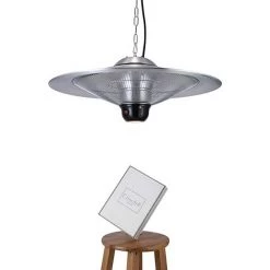 GREADEN - Parasol Chauffant Suspendu Infrarouge SATURN Avec Télécommande Et Une Lampe à LED - Chauffage électrique De Terrasse à Halogène 2100W IP24 - Réglage, Radiateur Jardin/Patio/Tente/Terrasse/Intérieur + Housse - Inox -Chauffage d'extérieur Soldes 16880195 3