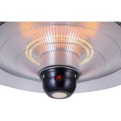 GREADEN - Parasol Chauffant Suspendu Infrarouge SATURN Avec Télécommande Et Une Lampe à LED - Chauffage électrique De Terrasse à Halogène 2100W IP24 - Réglage, Radiateur Jardin/Patio/Tente/Terrasse/Intérieur + Housse - Inox -Chauffage d'extérieur Soldes 16880195 4