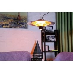 GREADEN - Parasol Chauffant Suspendu Infrarouge SATURN Avec Télécommande Et Une Lampe à LED - Chauffage électrique De Terrasse à Halogène 2100W IP24 - Réglage, Radiateur Jardin/Patio/Tente/Terrasse/Intérieur + Housse - Inox -Chauffage d'extérieur Soldes 16880195 5