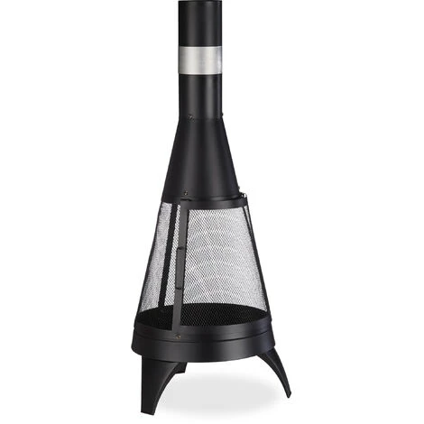 Relaxdays Cheminée De Terrasse, Foyer Ouvert, Brasero, Feu De Camp Décoratif, Tisonnier, Ø 45 Cm, Acier, Noir 4 Relaxdays Cheminée De Terrasse, Foyer Ouvert, Brasero, Feu De Camp Décoratif, Tisonnier, Ø 45 Cm, Acier, Noir – Image 2