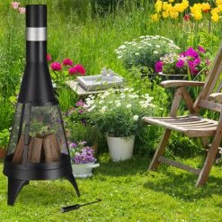 Relaxdays Cheminée De Terrasse, Foyer Ouvert, Brasero, Feu De Camp Décoratif, Tisonnier, Ø 45 Cm, Acier, Noir 10 Relaxdays Cheminée De Terrasse, Foyer Ouvert, Brasero, Feu De Camp Décoratif, Tisonnier, Ø 45 Cm, Acier, Noir -Chauffage d'extérieur Soldes 16896371 4
