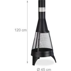 Relaxdays Cheminée De Terrasse, Foyer Ouvert, Brasero, Feu De Camp Décoratif, Tisonnier, Ø 45 Cm, Acier, Noir 11 Relaxdays Cheminée De Terrasse, Foyer Ouvert, Brasero, Feu De Camp Décoratif, Tisonnier, Ø 45 Cm, Acier, Noir -Chauffage d'extérieur Soldes 16896371 5