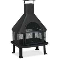Relaxdays Cheminée De Terrasse Avec Grill, Protection Contre étincelle, Tisonnier, Massif, Acier, 110 X 63 X 51 Cm, Noir 8 Relaxdays Cheminée De Terrasse Avec Grill, Protection Contre étincelle, Tisonnier, Massif, Acier, 110 X 63 X 51 Cm, Noir -Chauffage d'extérieur Soldes 17447204 2
