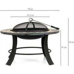 BBQ-Toro Brasero Avec Couvercle | Ø 75 Cm | Bol à Feu Avec Protection Contre Les étincelles Et Tisonnier 9 BBQ-Toro Brasero Avec Couvercle | Ø 75 Cm | Bol à Feu Avec Protection Contre Les étincelles Et Tisonnier -Chauffage d'extérieur Soldes 18086839 4