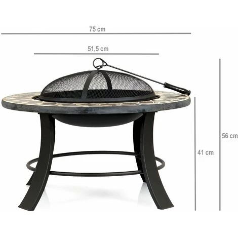 BBQ-Toro Brasero Avec Couvercle | Ø 75 Cm | Bol à Feu Avec Protection Contre Les étincelles Et Tisonnier 6 BBQ-Toro Brasero Avec Couvercle | Ø 75 Cm | Bol à Feu Avec Protection Contre Les étincelles Et Tisonnier – Image 4