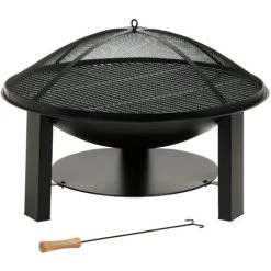 BBQ-Toro Bol De Feu En Fonte | Ø 75 Cm | Brasero Avec Protection Contre Les étincelles Et Tisonnier